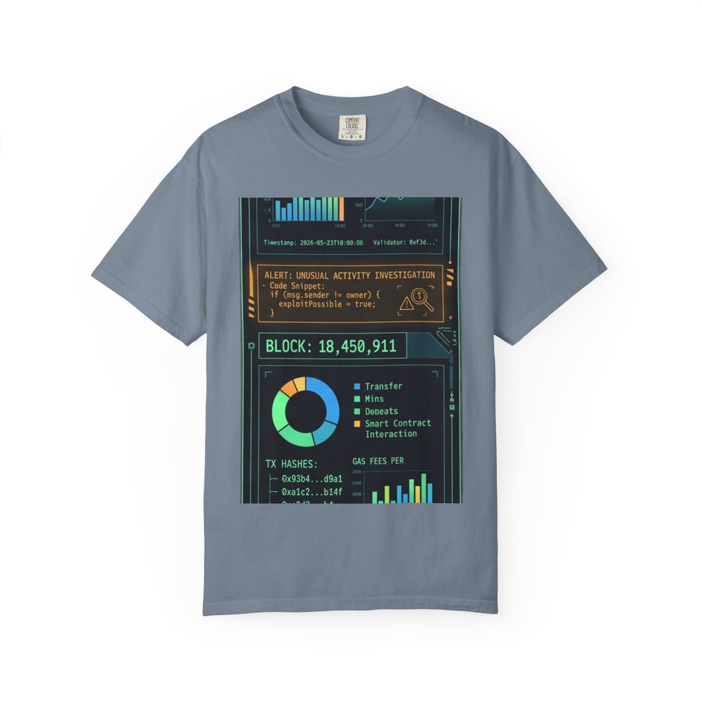 The Blockchain Report · V5 — Garment-Dyed Tee