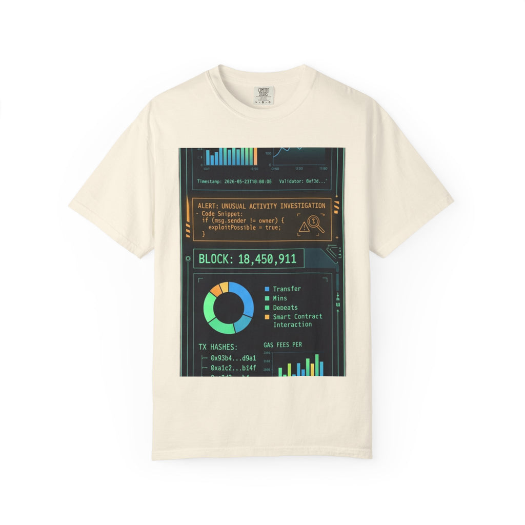 The Blockchain Report · V5 — Garment-Dyed Tee