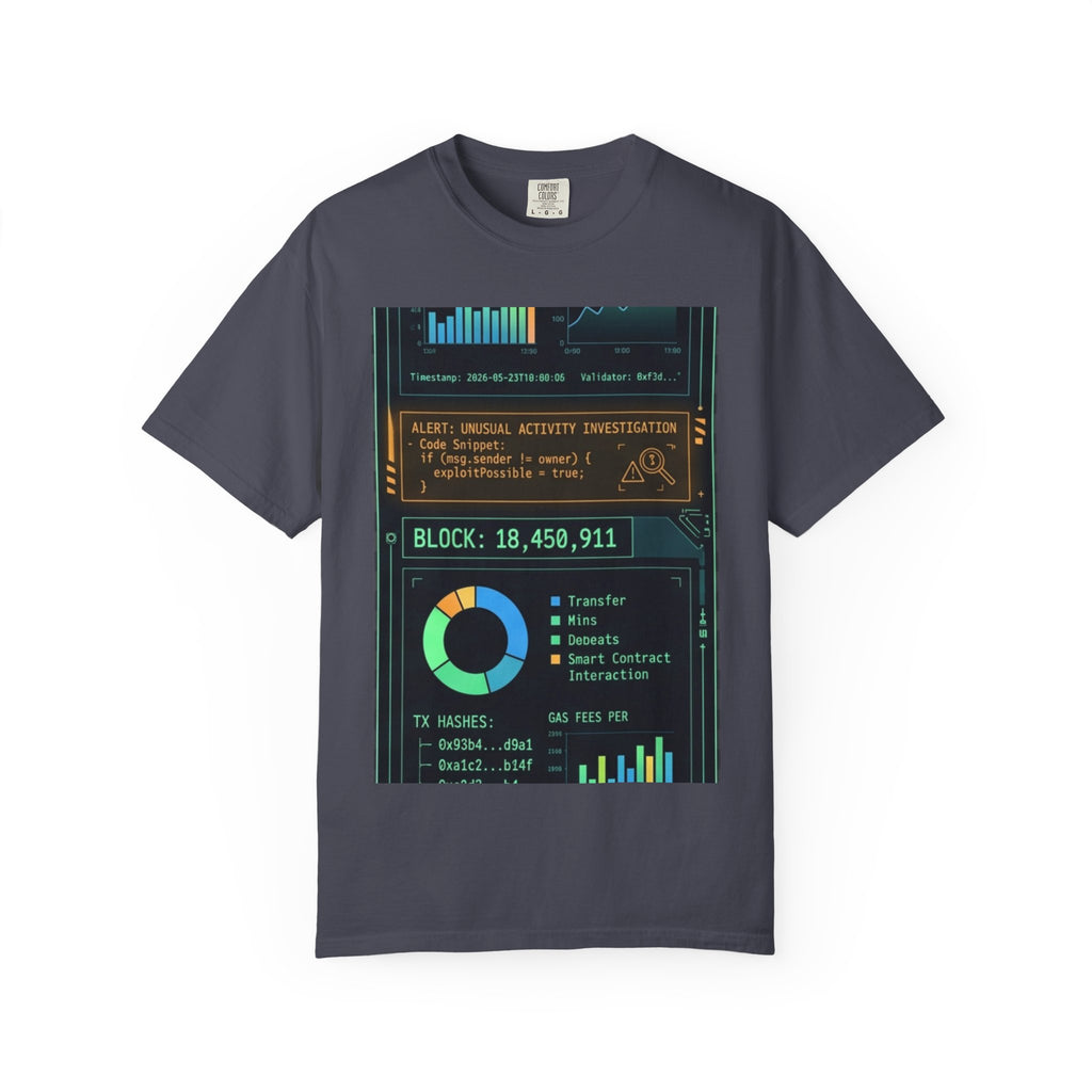 The Blockchain Report · V5 — Garment-Dyed Tee